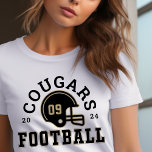 Custom Football Mom Gold and Grey Team Tri-Blend Shirt<br><div class="desc">Custom Front and Back Football T-Shirt for Mom - shown in White
Design for football moms features a football helmet with sporty text that can be customized for the team name,  son's last name,  and his jersey number. Gold and charcoal grey colours can be customized.</div>