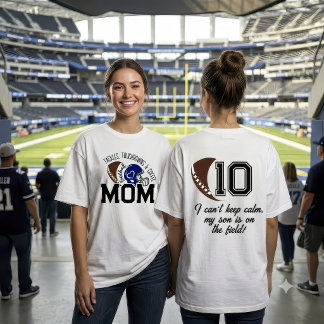 Custom Football Mom Tackles Touchdowns Coffee Gear T-Shirt
