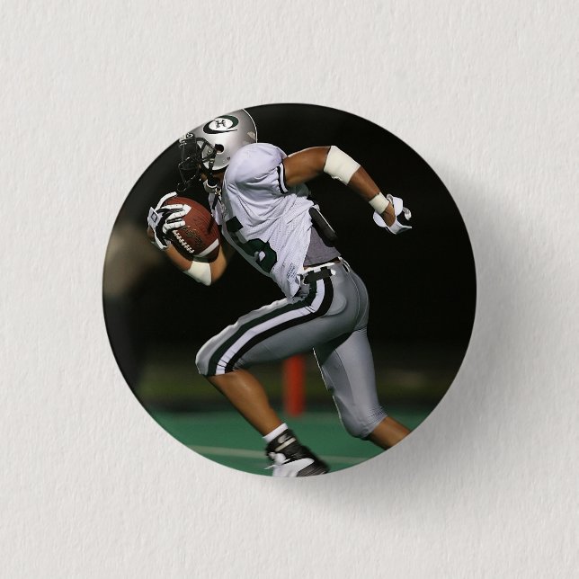 Custom Football Photo Sports 1 Inch Round Button (Front)