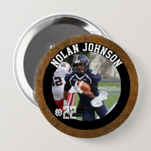 Custom Football Player game day team spirit 4 Inch Round Button