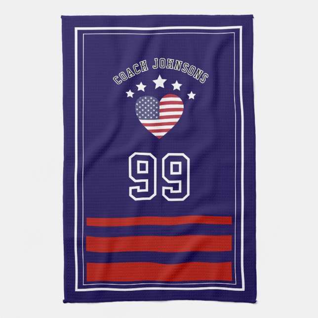 Custom Football Player,Personalized Sports Towel | (Vertical)