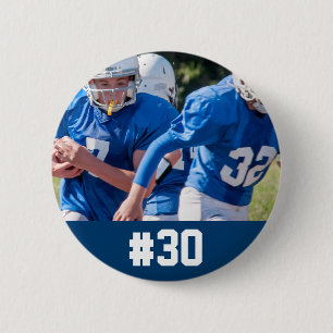 Custom Football Player Photo Number 2 Inch Round Button