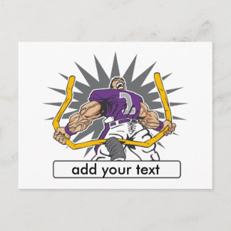 Custom Football Player Purple Postcard