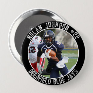 Custom Football Player School Mascot game day 4 Inch Round Button