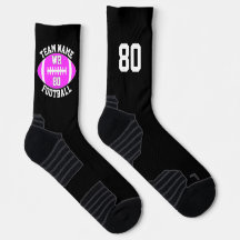 Custom Football Player Team Name and Number Pink