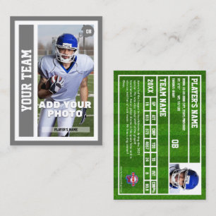 Custom Football Quarterback Trading Card (Grey)
