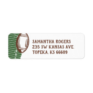 Custom Football Return Address Labels