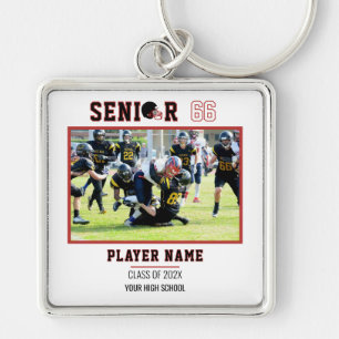 Custom Football Senior Night Photo Keychain