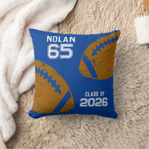 Custom Football Senior Player Number Class of Throw Pillow