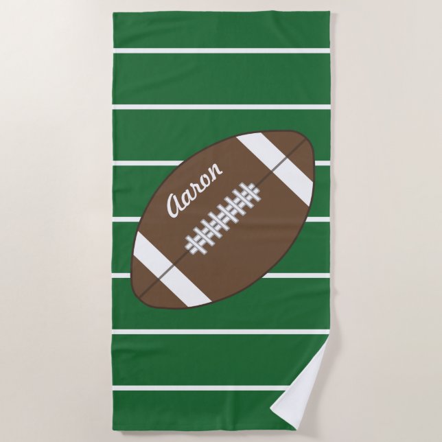 Custom Football Sports Pool Beach Towel Gift (Front)