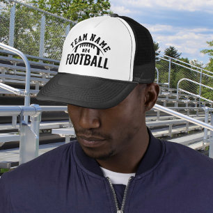 Custom Football Team Name Black Trucker Hat