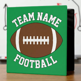 Custom Football Team Name Coach's Playbook Binder