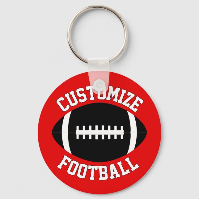 Custom Football Team Name & Color Coach / Player Keychain (Front)