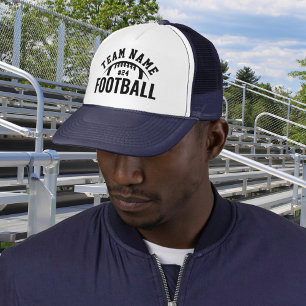 Custom Football Team Name Navy Trucker Hat