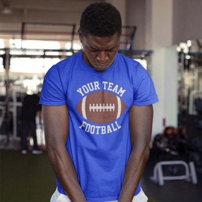 Custom Football Team Name + Player Name & Number T-Shirt (Custom football team t-shirts.)