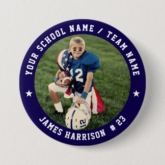 Custom Football Team Photo 3 Inch Round Button
