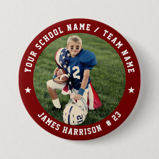 Custom Football Team Photo 3 Inch Round Button