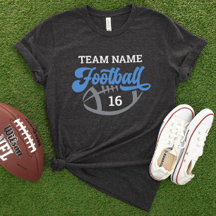 Custom Football Team Script Blue Black Mom Tri-Blend Shirt