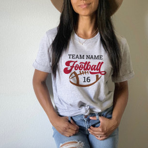 Custom Football Team Script Red Grey Mom T-Shirt