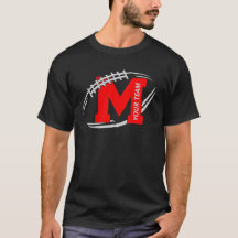 Custom Football Team Shirt Letter M Football Laces
