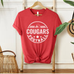 Custom Football Team with Player Name Number Red Tri-Blend Shirt<br><div class="desc">Custom Front and Back Football T-Shirt - shown in red
Design features a stylish round logo with football helmet,  stars and stripes. Personalize with your player's football team name,  jersey number,  and last name. Includes a football accent on the back.</div>