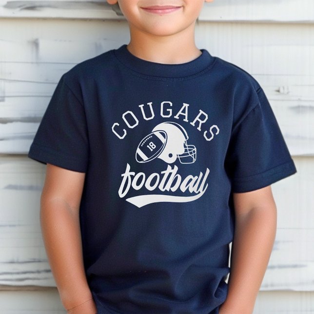 Custom Football Team with Player Number Boys T-Shirt (Creator Uploaded)