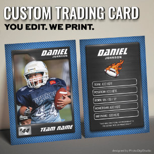 Custom Football Trading Card, Player Profile Card