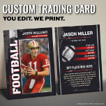 Custom Football Trading Card, Red Player Card<br><div class="desc">Turn your ballplayer into a star with our Modern Red Football Trading Card with black,  red and silver colours! Add their photo,  stats,  and achievements for a personalized keepsake that’s perfect for team gifts,  coach awards,  or a fun memory to treasure.</div>