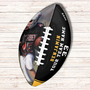 Custom Football with Name, Number, Team and Photo