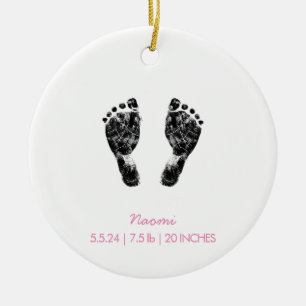 Custom Footprint    Upload Your Baby Footprint To  Ceramic Ornament