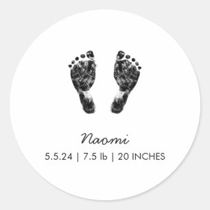 Custom Footprint    Upload Your Baby Footprint To  Classic Round Sticker