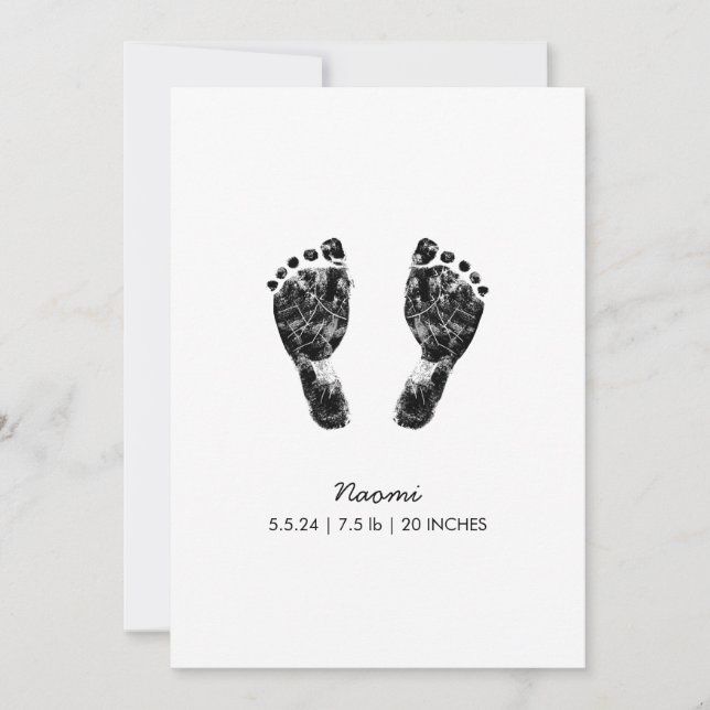 Custom Footprint  | Upload Your Baby Footprint To  Holiday Card (Front)