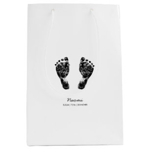 Custom Footprint    Upload Your Baby Footprint To  Medium Gift Bag