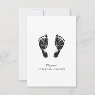 Custom Footprint    Upload Your Baby Footprint To  Thank You Card