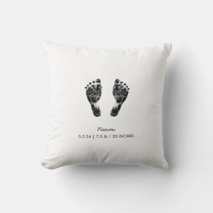 Custom Footprint Upload Your Baby Footprint To Throw Pillow