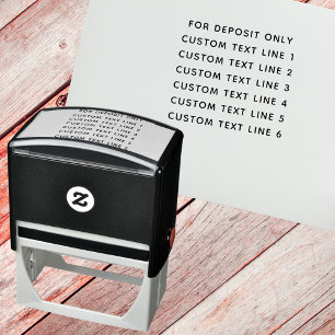 Custom for Deposit Only 6 Lines of Serif Text Self-inking Stamp
