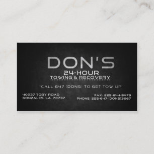 Custom for Don's Towing Business Card