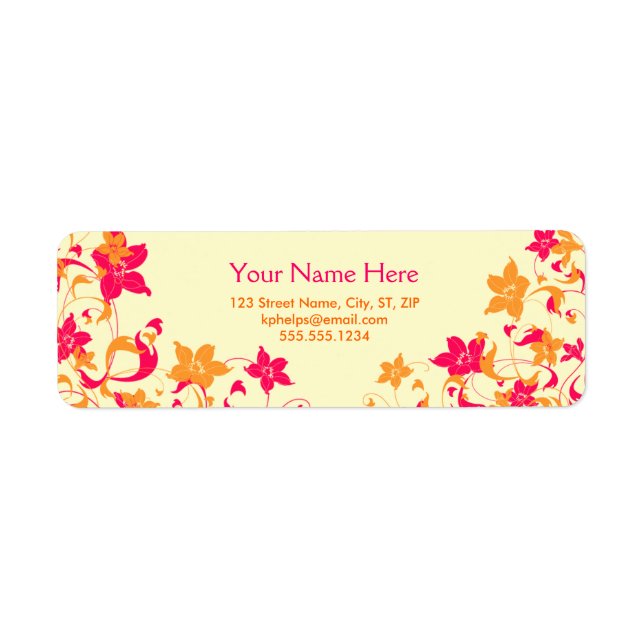 Custom for Joan3 Floral Border Address Label (Front)