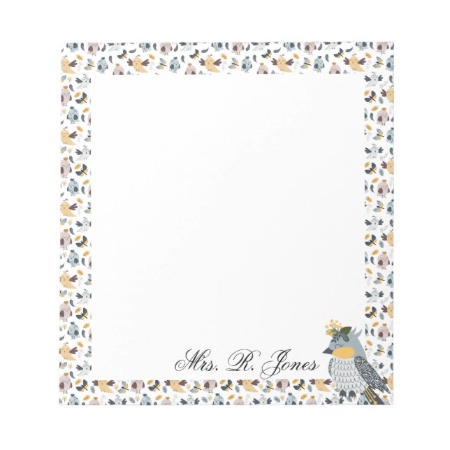 Custom For The Birds Notepad (Front)