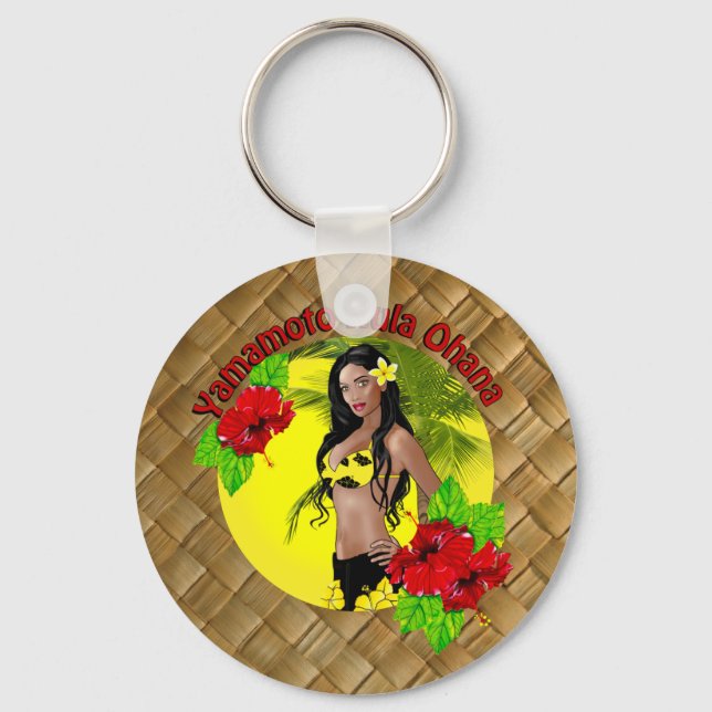 Custom For Yamamoto Hula Ohana Keychain Lauhala (Front)