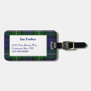 Custom Forbes Tartan Plaid Luggage Tag