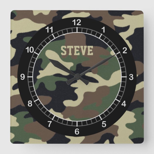 Custom Forest Camo Wall Clock (Front)