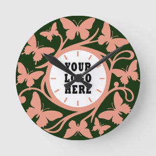 Custom Forest Green Butterfly Wall Clock (1)