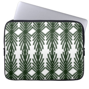 Custom Forest Green Pine Tree Abstract Pattern Laptop Sleeve