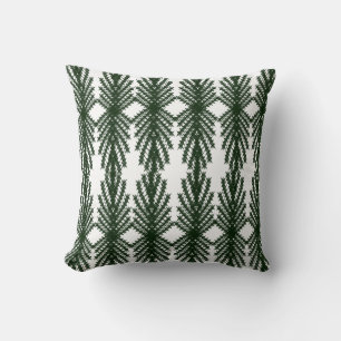 Custom Forest Green Pine Tree Abstract Pattern Throw Pillow