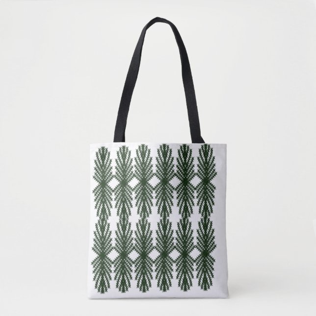 Custom Forest Green Pine Tree Abstract Pattern Tote Bag (Front)