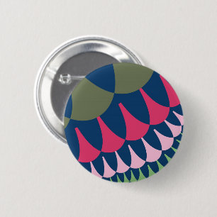 Custom Forest Green Pink Scales Button