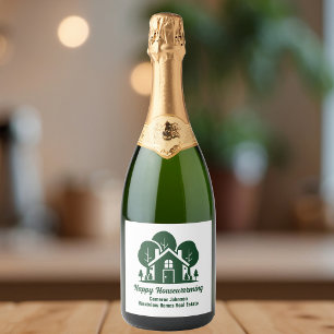 Custom Forest Real Estate Company Marketing Sparkling Wine Label