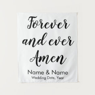 Custom Forever and Ever Amen Personalized Wedding Tapestry
