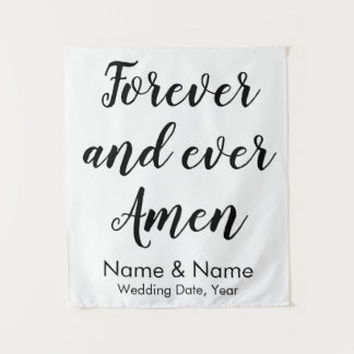 Custom Forever and Ever Amen Personalized Wedding Tapestry